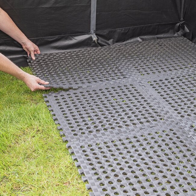 ProPlus Tenttapijttegels - EVA Schuim - Isolerend en Geluidsdempend - 60x60 cm - Zwart - 8 stuks