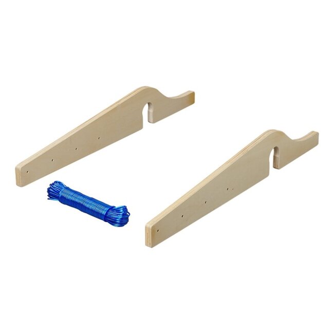 ProPlus Drooglijnhouder voor caravans - 20 meter waslijn - 3-delig - Bevestigingsinkepingen 3,6 cm - Blauw