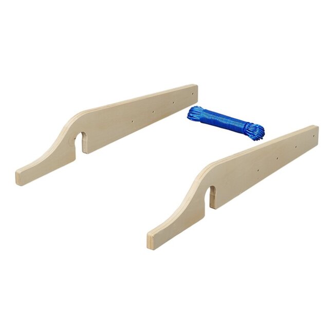 ProPlus Drooglijnhouder voor caravans - 20 meter waslijn - 3-delig - Bevestigingsinkepingen 3,6 cm - Blauw