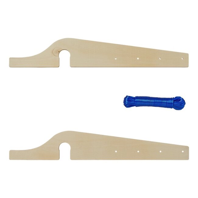 ProPlus Drooglijnhouder voor caravans - 20 meter waslijn - 3-delig - Bevestigingsinkepingen 3,6 cm - Blauw