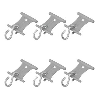 ProPlus Tentrail hangers met S-haak - Ø 5-8 mm - Set van 6 stuks - Grijs/Staal