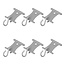 ProPlus Tentrail hangers met S-haak - Ø 5-8 mm - Set van 6 stuks - Grijs/Staal