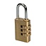 Silverline Messing combinatie hangslot - 3-cijferig - 40 mm - stalen schakel - satijn gepolijst