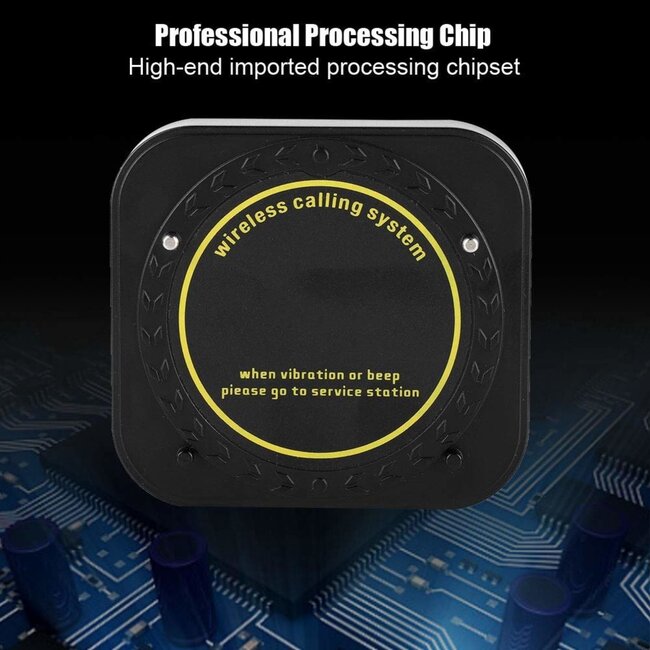 Retekess gastenoproepsysteem horeca - kunststof - draadloos bereik 300 m - oproepschijven 6.4 x 4.4 x 2.8 cm - zwart - 10 stuks