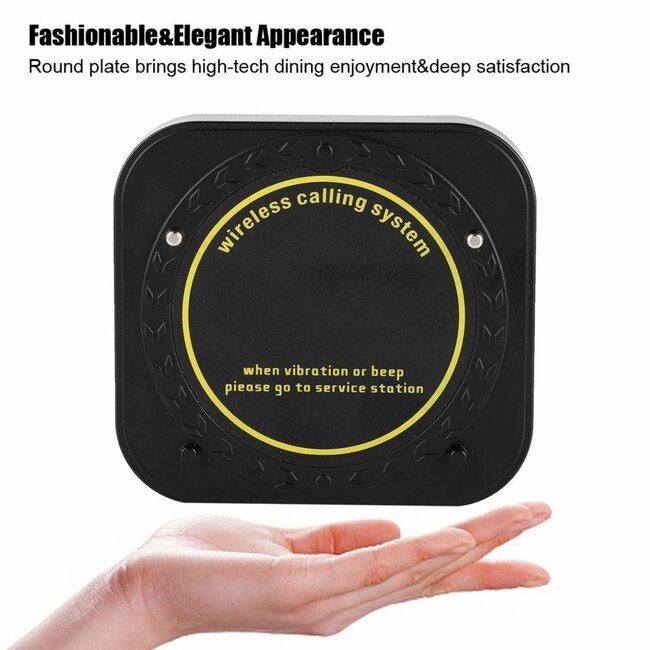 Retekess gastenoproepsysteem horeca - kunststof - draadloos bereik 300 m - oproepschijven 6.4 x 4.4 x 2.8 cm - zwart - 10 stuks