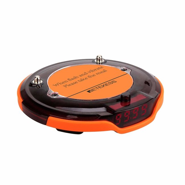 Retekess Horeca oproepsysteem - kunststof - waterdicht IP67, bereik 800 m - schijven 8,0x8,0x1,5 cm - zwart - 10 ontvangers