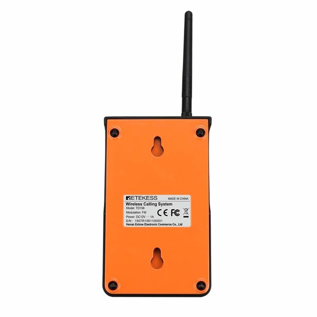 Retekess Horeca oproepsysteem - kunststof - waterdicht IP67, bereik 800 m - schijven 8,0x8,0x1,5 cm - zwart - 10 ontvangers