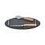 Alpina Ronde kaasplank set - leisteen - 30 cm - inclusief 2 kaasmessen
