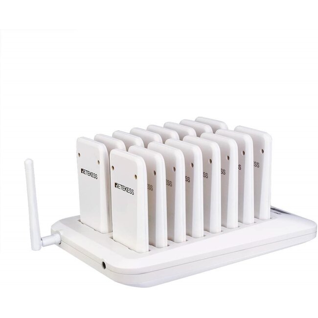 Retekess Gasten oproepsysteem - kunststof - draadloos - 10,6 x 5,2 x 1,1 cm - wit - 16 piepers - horeca - 300 m bereik
