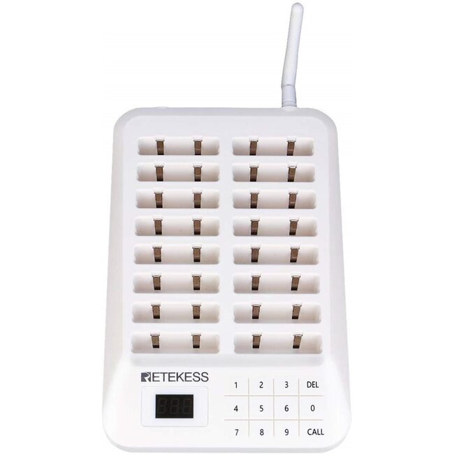 Retekess Gasten oproepsysteem - kunststof - draadloos - 10,6 x 5,2 x 1,1 cm - wit - 16 piepers - horeca - 300 m bereik