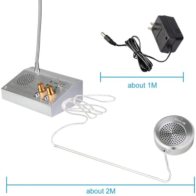 Retekess vensterintercom - aluminium - handenvrije tweewegcommunicatie - 15 x 10 x 5 cm - zilver - 2-delig - voor loketten
