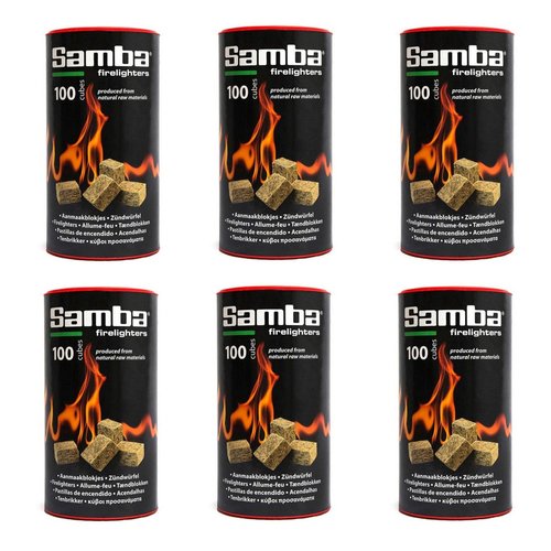 Samba Bruine Aanmaakblokjes Openhaard - 600 stuks in Kokers - omdoos Samba Bruine Aanmaakblokjes Openhaard - 600 stuks in Kokers - omdoos
