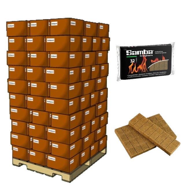 Samba Aanmaakblokjes Bruin á 2520 x 32 Stuks - Pallet is 80640 Aanmaakblokjes