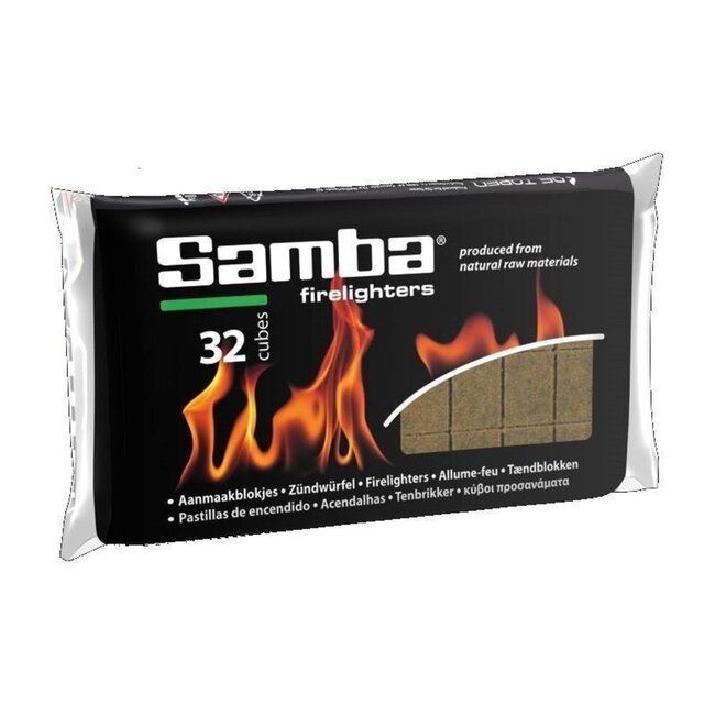 Samba Aanmaakblokjes - plantaardige olie en naaldhout - snel en veilig aansteken - bruin - 80640 stuks - barbecue en vuurkorf