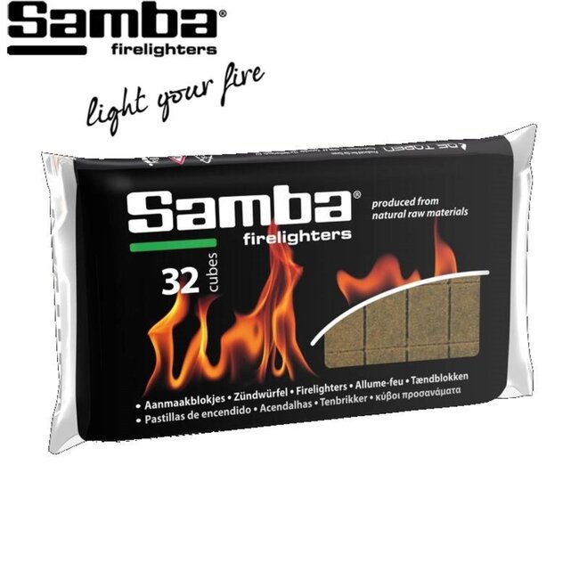 Samba Aanmaakblokjes - plantaardige olie en naaldhout - snel en veilig aansteken - bruin - 80640 stuks - barbecue en vuurkorf