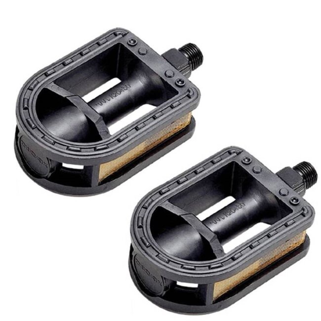 Falkx Universele kinderfiets pedalen - antislip - reflectoren - zwart - 2 stuks