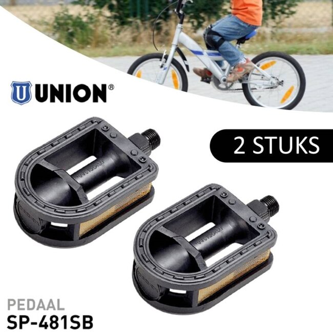 Falkx Universele kinderfiets pedalen - antislip - reflectoren - zwart - 2 stuks