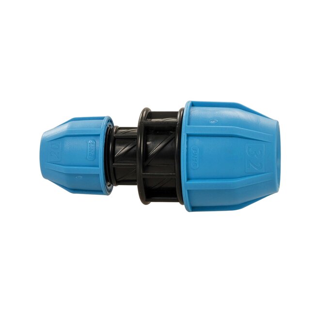 Plumbob Lekvrije reductie knelkoppeling voor tyleen - polypropyleen - 32 x 20 mm - ondergrondse tuinirrigatie PN16