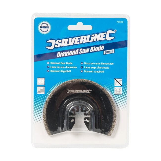 Silverline multitool diamant segmentzaagblad - 85 mm - universele aansluiting met open rug - mat - voor het zagen van tegels