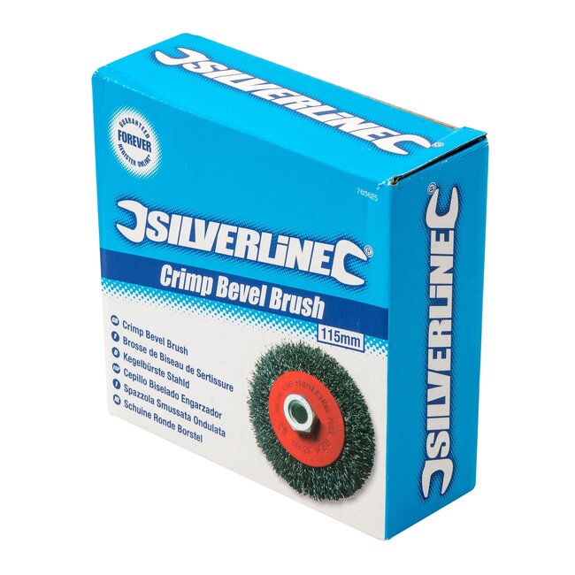 Silverline staalborstel komvorm - 11,5 cm - gegolfd staaldraad - staalkleur - roest verwijderen en ontbramen - haakse slijper