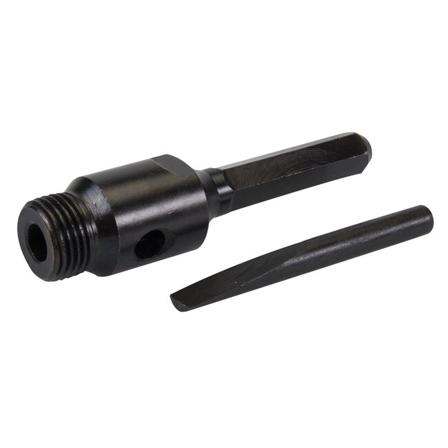 Silverline Kernboordoorn zeskant - gehard staal - met uitwerpstift - 100 mm, schacht 40 mm - zwart - voor TCT en diamant kernboren