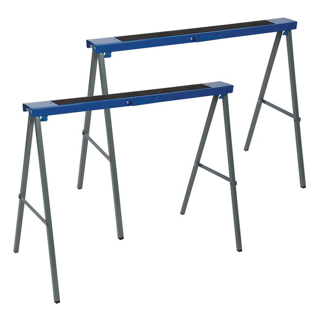 Silverline Metalen schragen - inklapbaar - 125 kg draagvermogen - set van 2 - 78 cm hoog