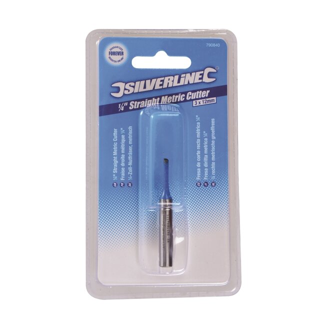 Silverline Rechte metrische groeffrees - TCT snijranden - 3 x 12 mm - geharde stalen schacht