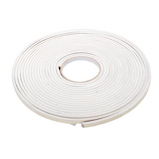 tochtstrip - EVA-schuim - 8 mm breed - 10,5 meter - zelfklevend, voor kieren 3-8 mm - wit - deuren en ramen