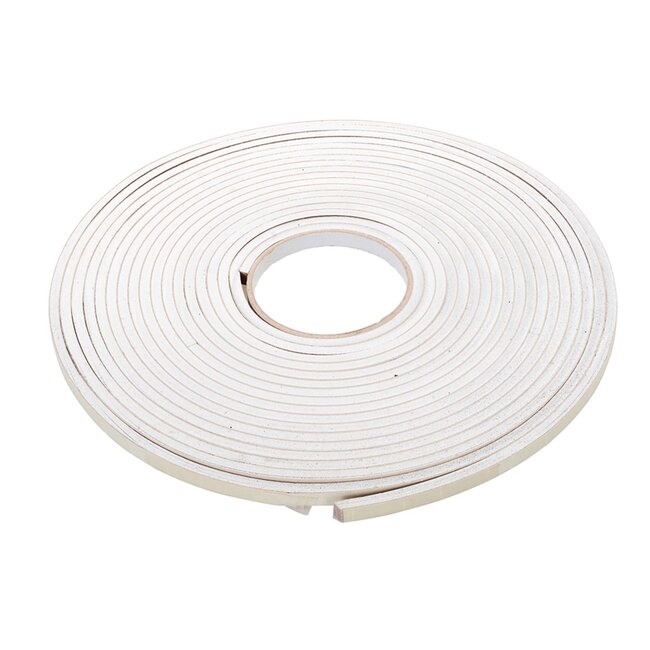 Fixman tochtstrip - EVA-schuim - 8 mm breed - 10,5 meter - zelfklevend, voor kieren 3-8 mm - wit - deuren en ramen