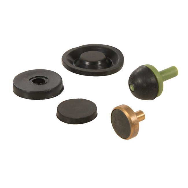 Fixman Kraanschijven assortiment - rubber - reparatie - 3/8" t/m 3/4" - zwart - 146-delig - voor kranen - met opbergkoffer