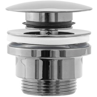 REA Universele wastafel clickwaste - chroom - kindvriendelijk - geschikt voor overloop - 62 mm diameter