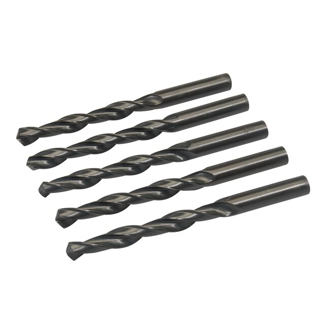 Silverline Metaalboor HSS-R - 12 mm - 5 stuks - Rol gesmeed - Zwart oxide afwerking