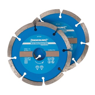 Silverline Gesegmenteerde diamant snijschijf - 115 mm - set van 2 stuks