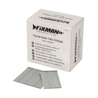 Fixman T-afwerknagels - 16 Gauge - 50 x 1,55 mm - 2500 stuks