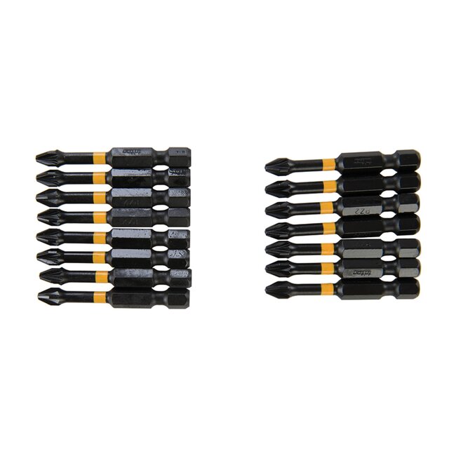 Triton Schroefbits pozidriv PZ2 - S2 staal - slagvast - 50 mm - staalgrijs - 15 stuks - voor boormachine en slagschroefmachine