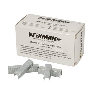 Fixman Gegalvaniseerde platte draad nietjes - Heavy-Duty - 11,2 x 12 x 1,16 mm - 5000 stuks