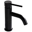 REA Lage wastafelkraan - mat zwart - eengreeps - messing - 165 mm hoogte