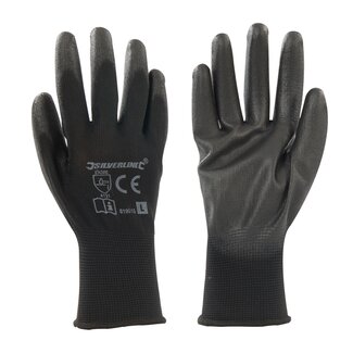 Silverline Handschoen met zwarte handpalm - ademend - maat 10 - grote precisie