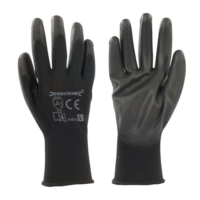 Silverline Handschoen met Zwarte Handpalm - Large - Maat 10