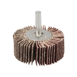 Silverline Slijpmop op schacht - aluminiumoxide - schuren/ontbramen - Ø 50 mm, korrel 80 - bruin - hout, metaal, verf