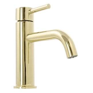 REA Luxe wastafelkraan - goud - laag model - messing - 165 mm hoog
