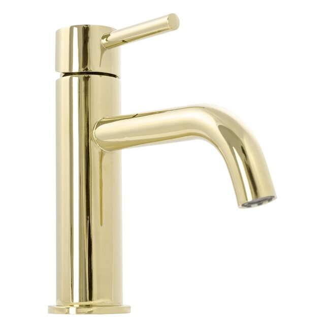 REA Luxe wastafelkraan - goud - laag model - messing - 165 mm hoog