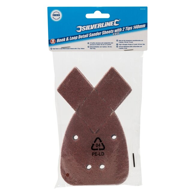 Silverline Delta schuurvellen aluminiumoxide - klittenband korrel 40 grof - 140 mm - roodbruin - 10 stuks voor delta schuurmachine