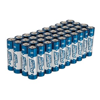Powermaster 40 stuks AA batterijen - alkaline - 0% kwik, cadmium en lood - 2600 mAh