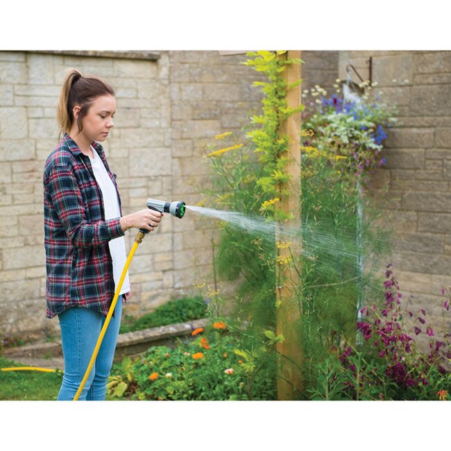 Silverline Tuinsproeiset - kunststof - 9 standen, zachte greep, snelkoppelingen - 1/2 en 3/4 inch - 5-delig - tuinbewatering