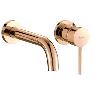 REA Inbouw wastafelkraan - eenhendel - rosé goud - messing - 18 cm uitloop
