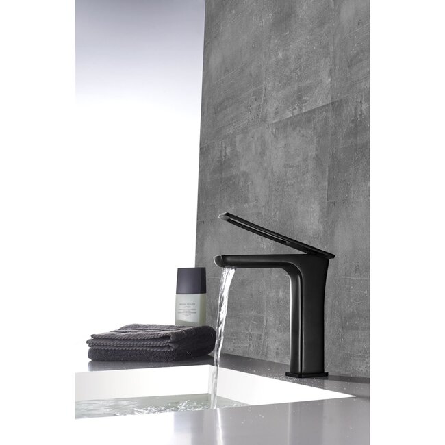 REA Wastafelkraan - Laag Model - Mat Zwart - Eengreeps - Modern Design