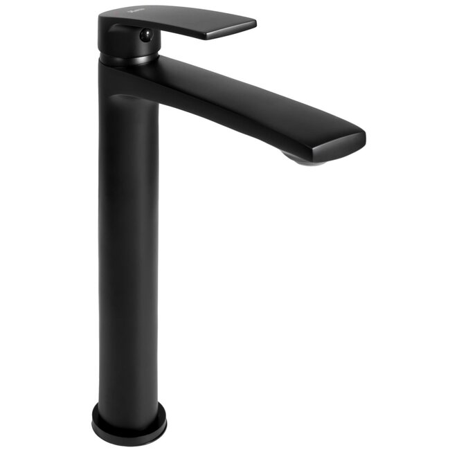 REA Hoog model wastafelkraan - mat zwart - modern design - messing - 225 mm hoogte