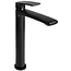 REA Hoog model wastafelkraan - mat zwart - modern design - messing - 225 mm hoogte