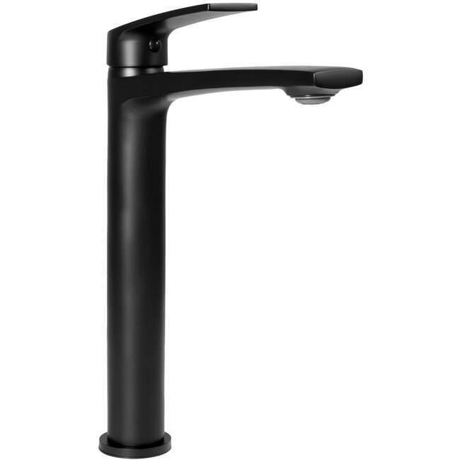 REA Hoog model wastafelkraan - mat zwart - modern design - messing - 225 mm hoogte